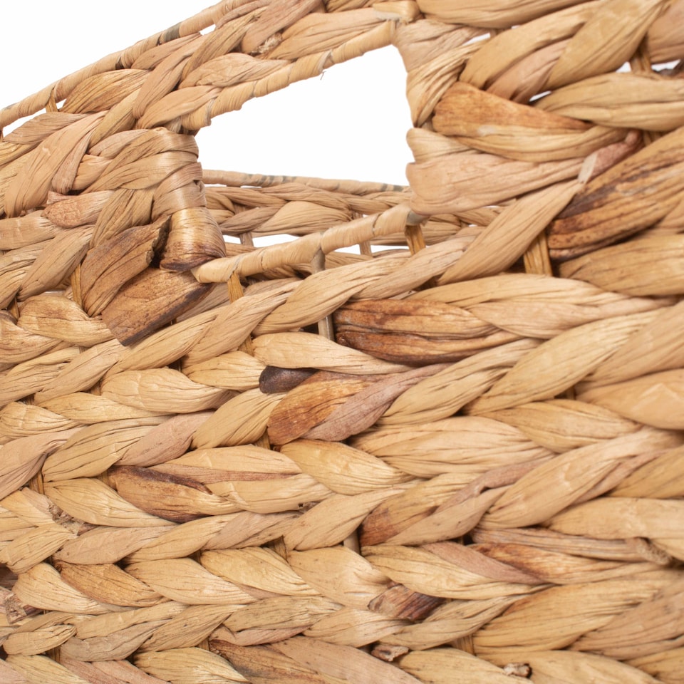 image 1 of Large Water Hyacinth Rectangular Storage Basket | Brown | Brown