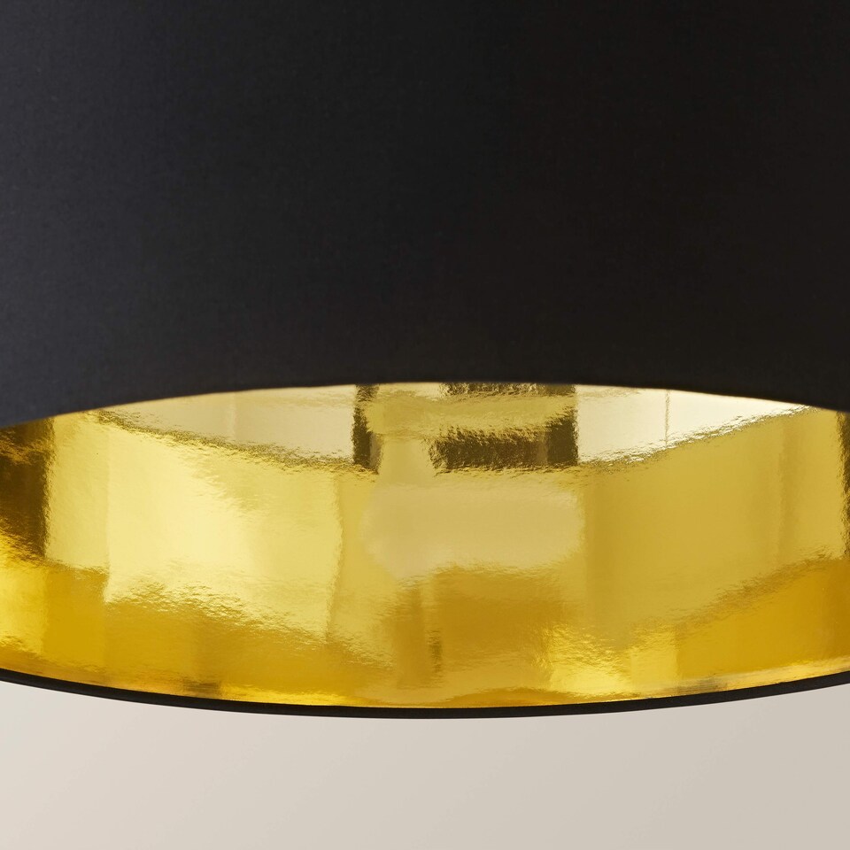 image 1 of ValueLights Reni Black Ceiling Pendant Shade Black And Gold Inner | Black