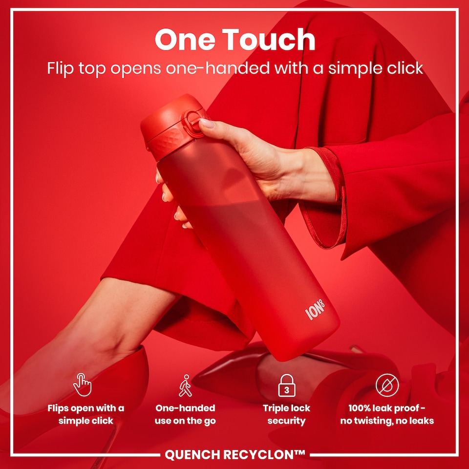 image 1 of Leak Proof 1 Litre Water Bottle, BPA Free, 1000ml (32oz) | Red | Red | 1L