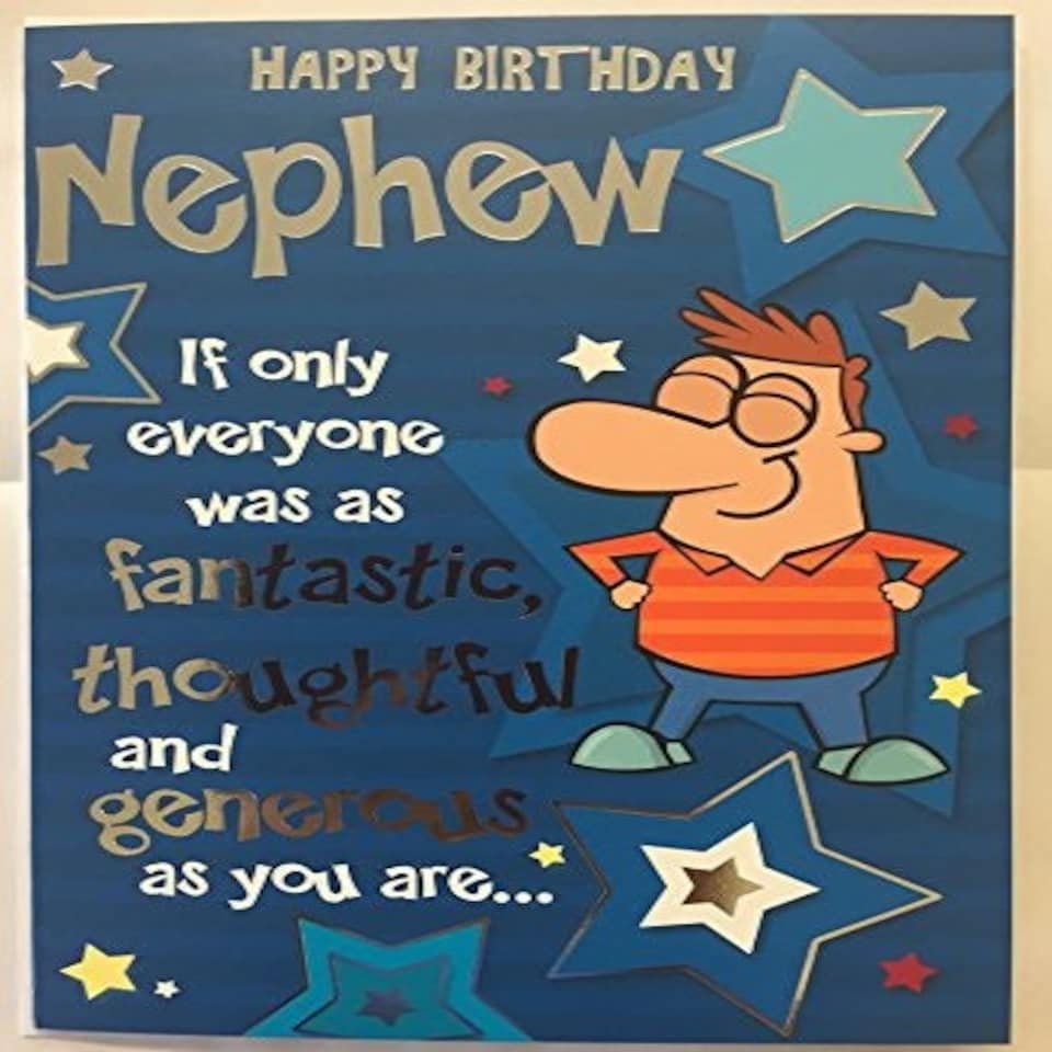 image 1 of Nephew Fantastic and Generous Witty Words Birthday Card