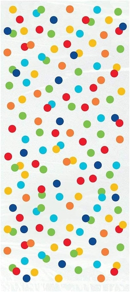 image 1 of Pack of 20 Rainbow Polka Dots Cellophane Bags