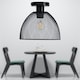 image 3 of First Choice Lighting Cassidy Medium Black Mesh Ceiling Flush Light Black