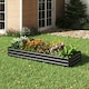 image 2 of Living and Home Outdoor Rectangular Metal Raised Garden Bed, Charcoal Black