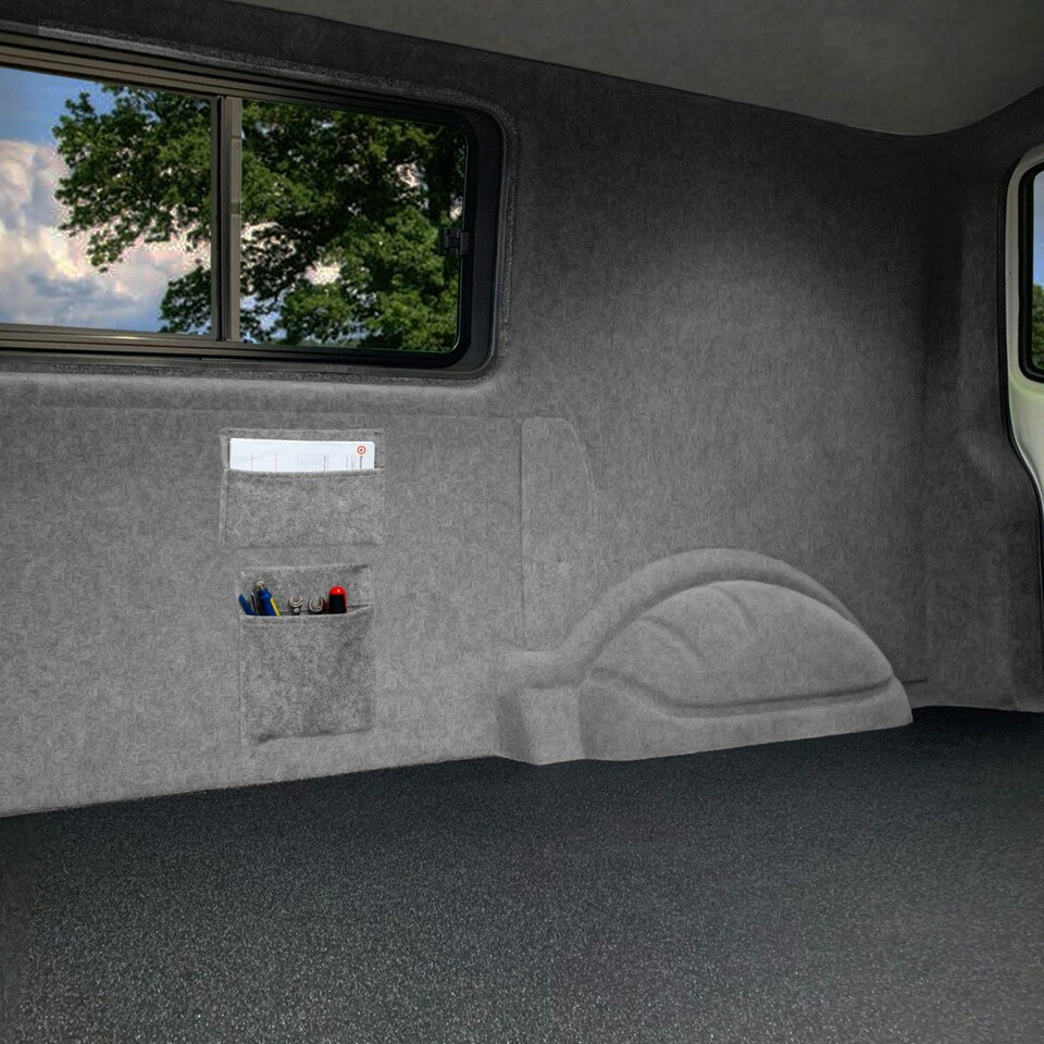 image 1 of Smoke Grey Van Carpet Lining, Storage Pouches & Adhesive Glue | Grey