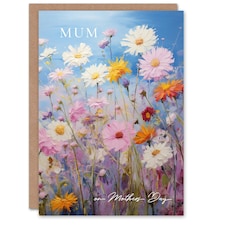 Mothers Day Card Field Wildflowers Floral Mum Card