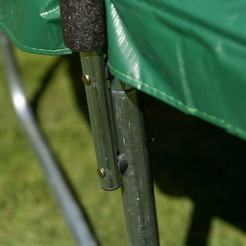 image 1 of 10ft x 7ft JumpPRO® Xcite Green Oval Trampoline with Enclosure