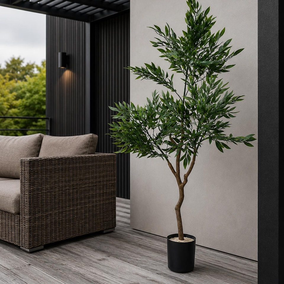 image 1 of 120cm UV Resistant Artificial Japanese Ficus Leaf Tree