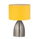 image 1 of First Choice Lighting Valentina Brushed Chrome Touch Lamp with Ochre Shade Silver | Yellow