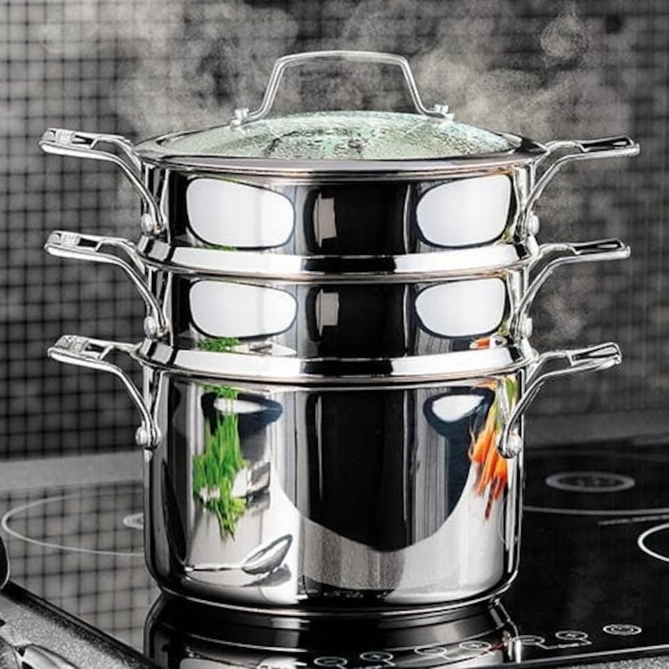 image 1 of Stellar Premium 22cm 3 Tier Steamer Set