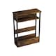 image 1 of 3 Tier Slim Coffee Side Table Newspaper Magazine Shelf Rack Bedside Sofa End | Bronze | Rustic Brown | H-62.5cm | 1