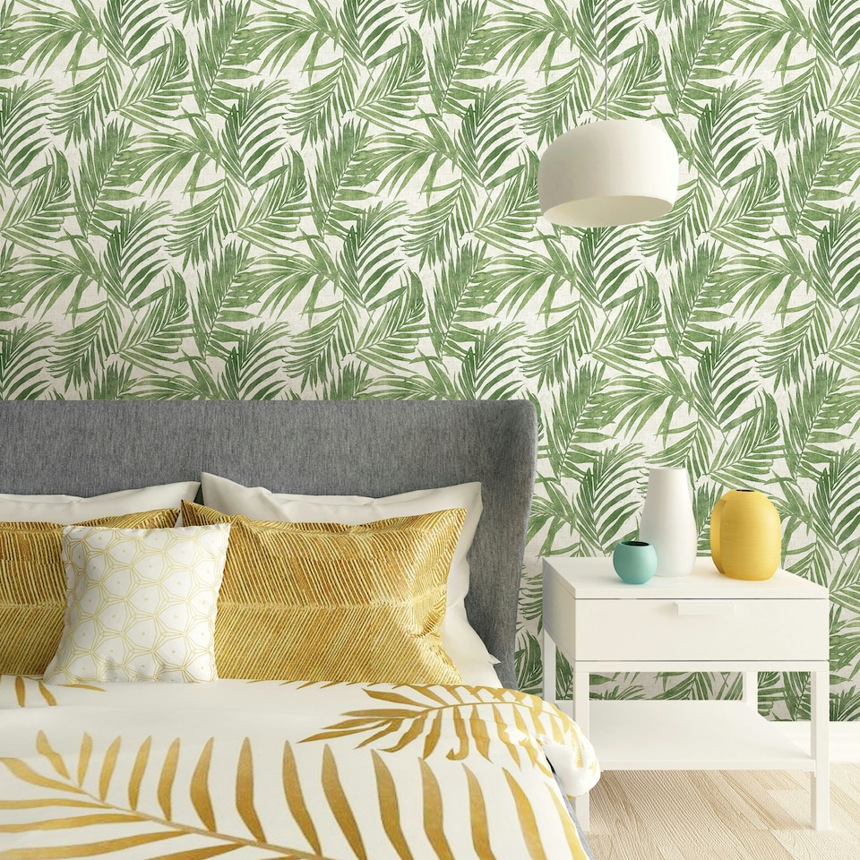 image 1 of NuWallpaper SLW3405 Urban Oasis Self Adhesive Wallpaper, Green Multi