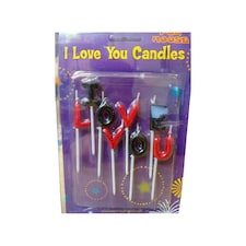 I Love You Letter Pick Candles - Red/Black - One Size