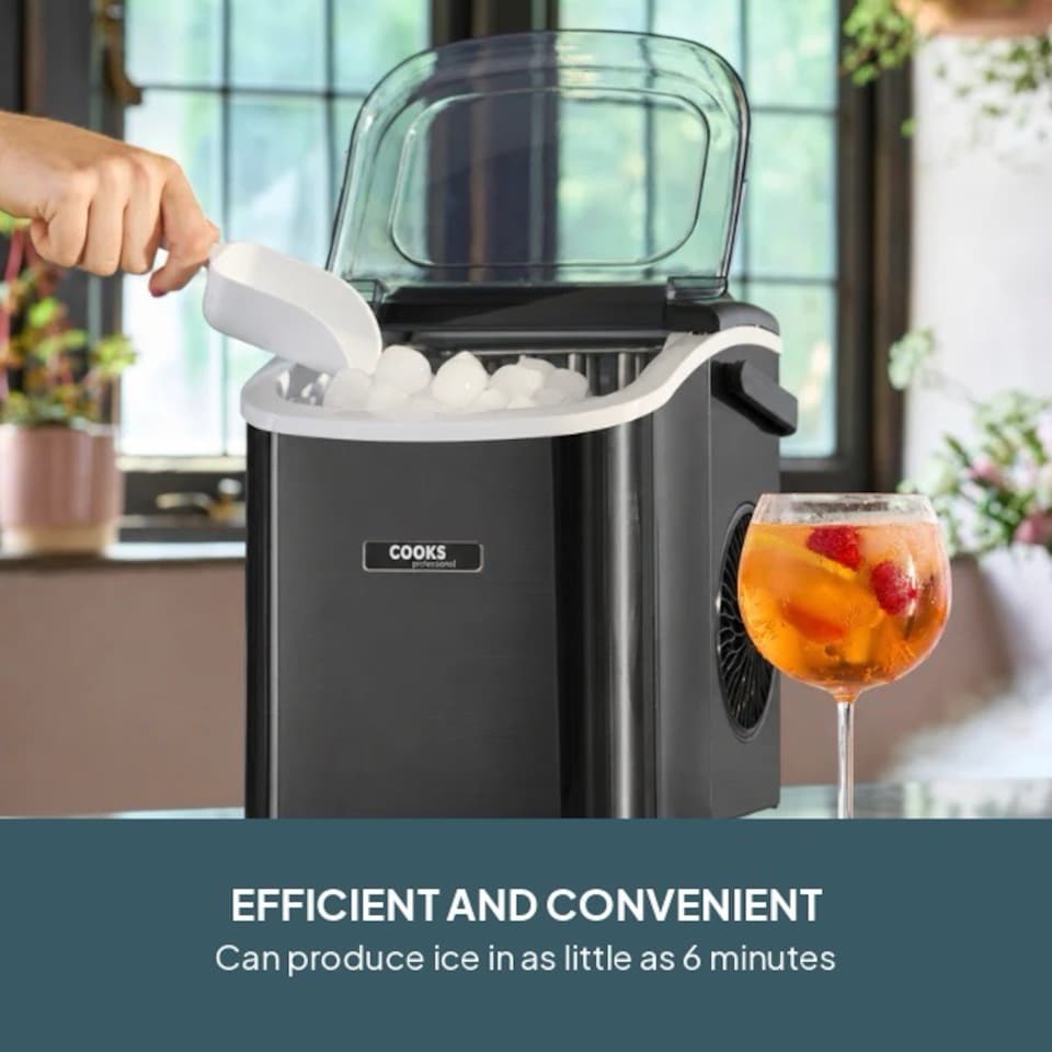 image 1 of Cooks Professional Ice Maker Machine with Scoop & 1.3L Tank - Makes 12KG Per Day