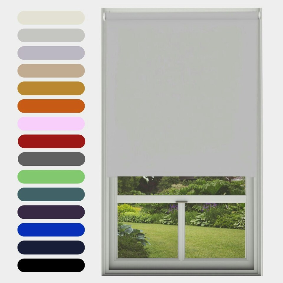 image 1 of Blackout Roller Blind Light Grey 90cm | Grey | Light Grey