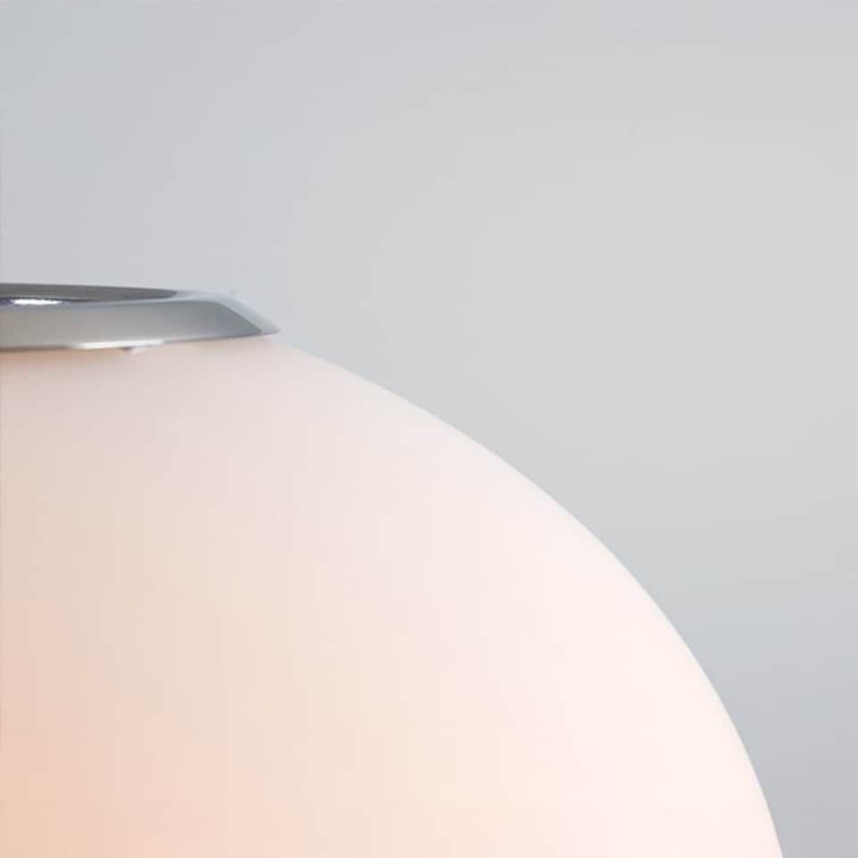 image 1 of ValueLights Metropolis Silver Globe Ceiling Pendant Shade & Bulb