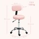 image 3 of HOMCOM Rolling Stool with Backrest, Wheels Pink