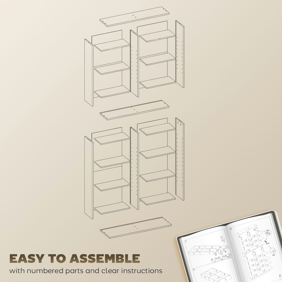 image 1 of HOMCOM 640 CD Storage Unit 360 DVD Storage Tower w/ 18 Compartments White 