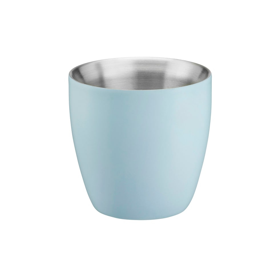 image 1 of Set of 2 Stainless Steel Espresso Coffee Cups – 90ml Double Wall Insulated Mini Drinking Mugs Blue