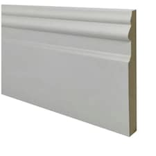 PACK OF 20 (Total 20 Units) - 25mm x 194mm White Primed Victorian MDF Skirting Board - 4200mm Length