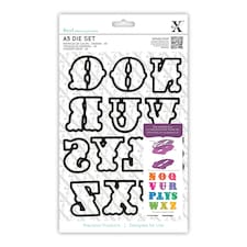 Xcut Dies Set (13pcs) - Carnival Alphabet N-Z, Silver, A5