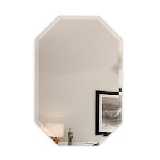 Living and Home Wall Mounted Diamond Mirror with Beveled Edge - 40cm x 60cm