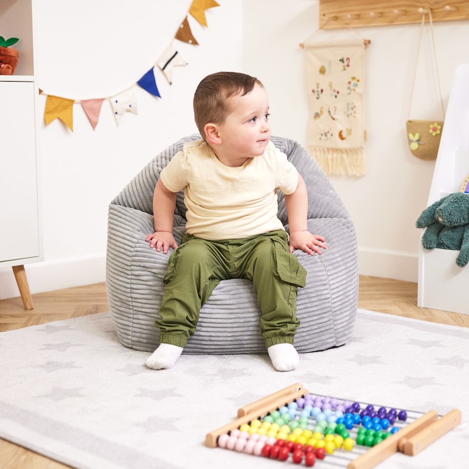 image 1 of Kids High Rest Beanbag Corduroy Light Grey | Grey | Grey | 1
