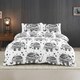 image 2 of Elephant Print Duvet Set Beautiful Boho Bedding for a Serene Bedroom | White | Double