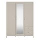 image 2 of Madrid Wardrobe with 2 Doors + 1 Mirror Door + 2 Drawers in Cashmere Cream