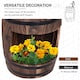 image 4 of Outsunny Wood Barrel Pump Garden Fountain Water Feature Flower Planter Stand New