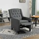 image 2 of HOMCOM Button Tufted Microfibre Cloth Recliner Armchair for Living Room, Grey