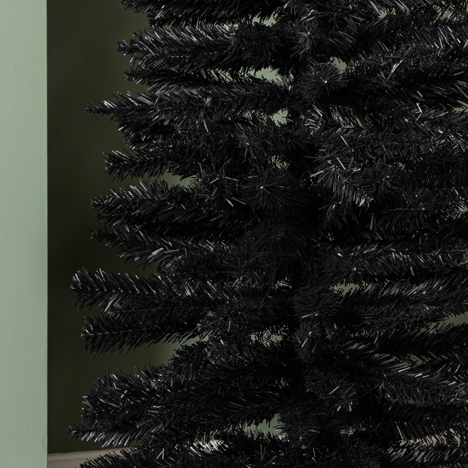 image 1 of 6ft (1.8m) Black Pencil Pine Artificial Christmas Tree with 321 Tips