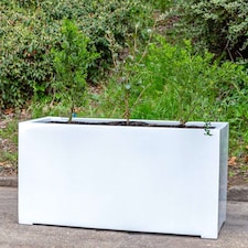 Primrose Stone Composite White Trough Outdoor Garden Planter 120cm