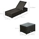image 5 of Outsunny 3 Pieces Sun Lounger Rattan Furniture Recliner Wicker Brown Garden