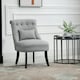 image 2 of HOMCOM Fabric Single Sofa Upholstered with Pillow Wood Leg Grey
