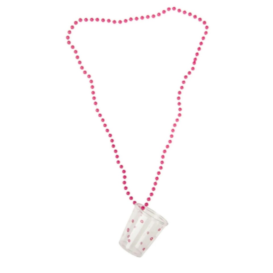 image 1 of Amscan Girls Night Out Shot Glass Necklace - Pink - One Size