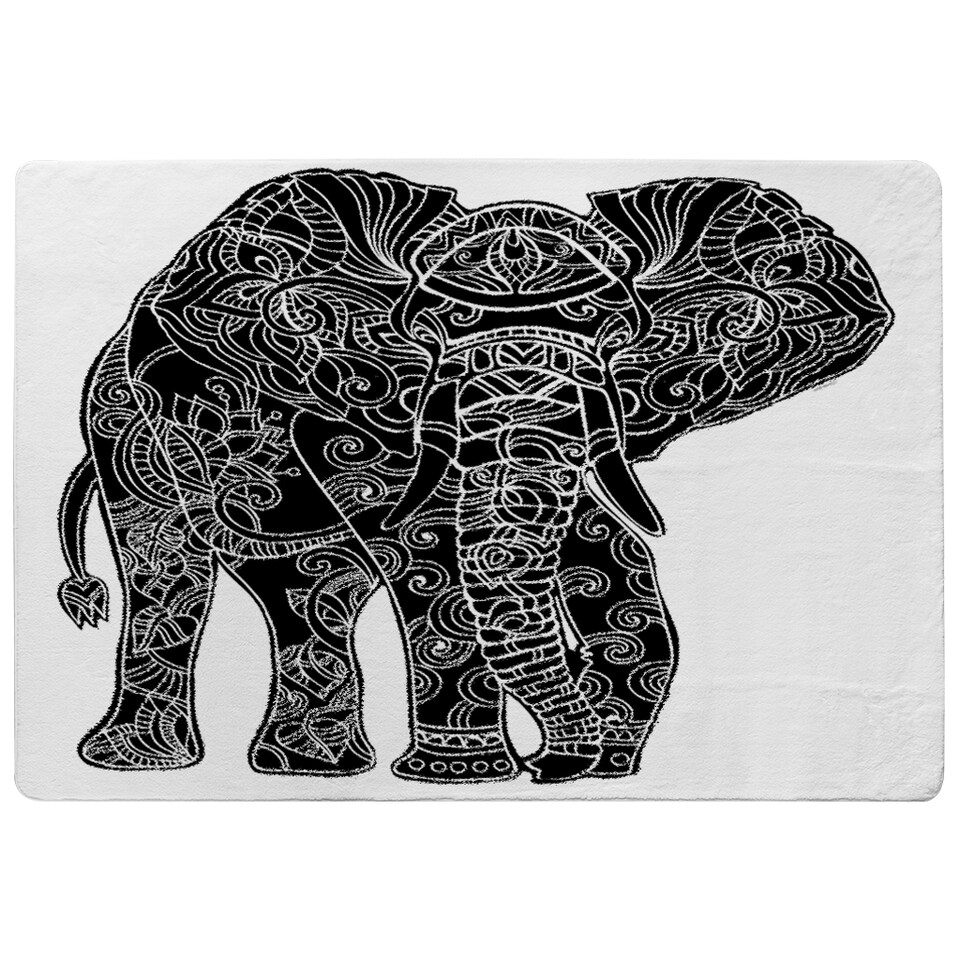 image 1 of Elephant Silhouette Designer Rug | Multi