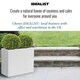image 9 of Narrow Light Concrete White Trough Planter H50.5 L60 W30 cm, 91 ltrs Cap.