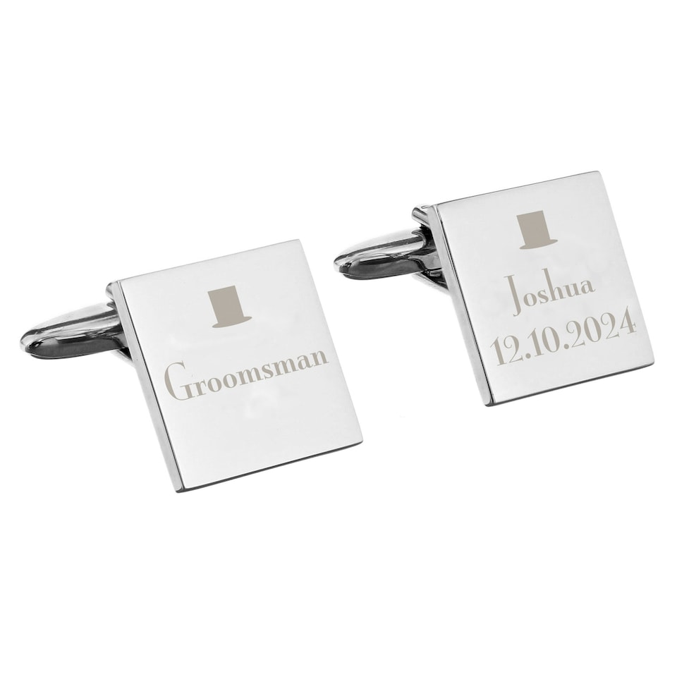 image 1 of Personalised Groomsman Cufflinks