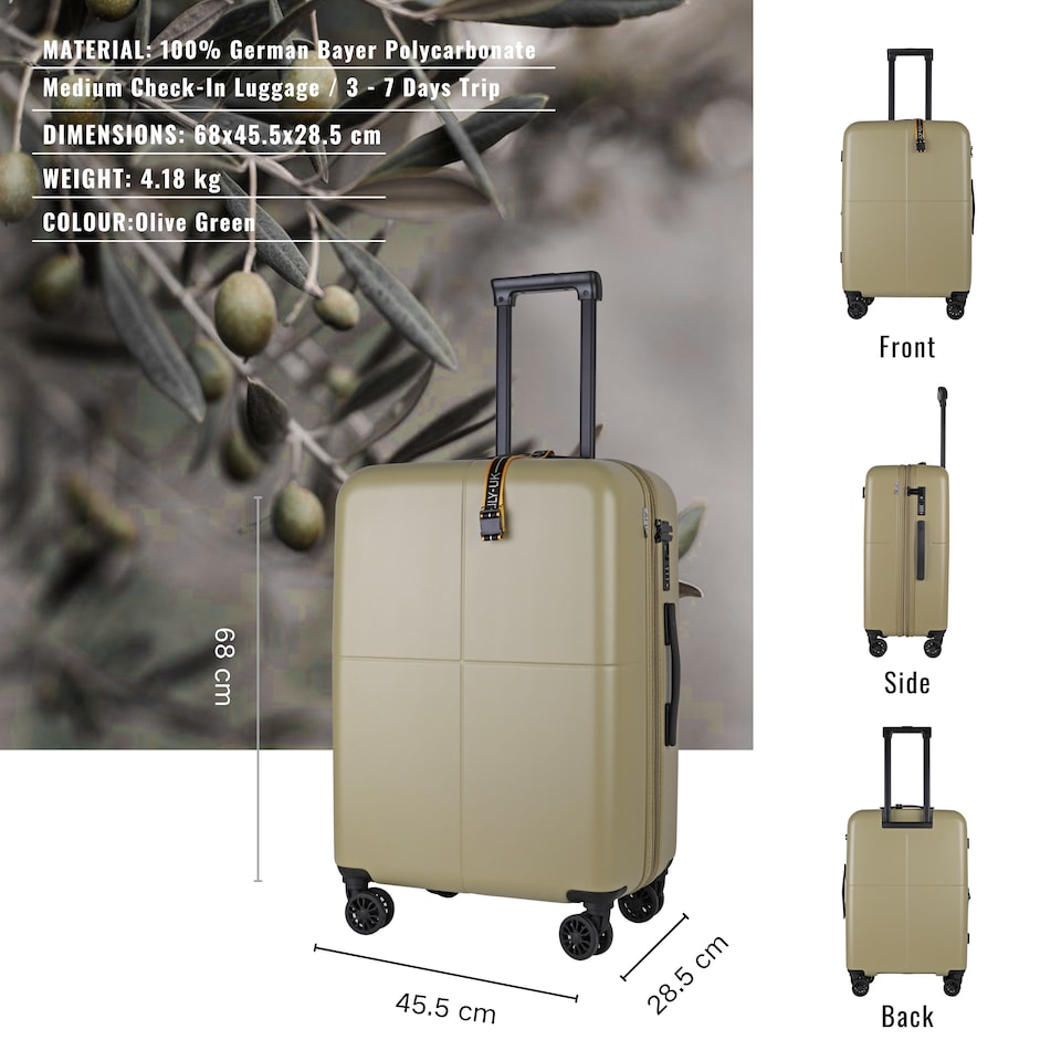 image 1 of Premium Medium Expandable 100% Makrolon PC Hard Shell Suitcase