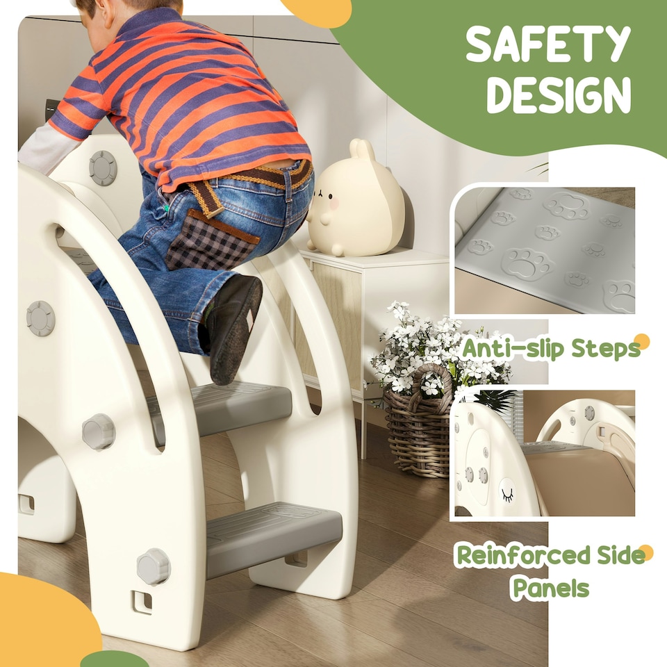 image 1 of AIYAPLAY 3 in 1 Kids Slide for 1-3 Years, Elephant-Themed Indoor Slide