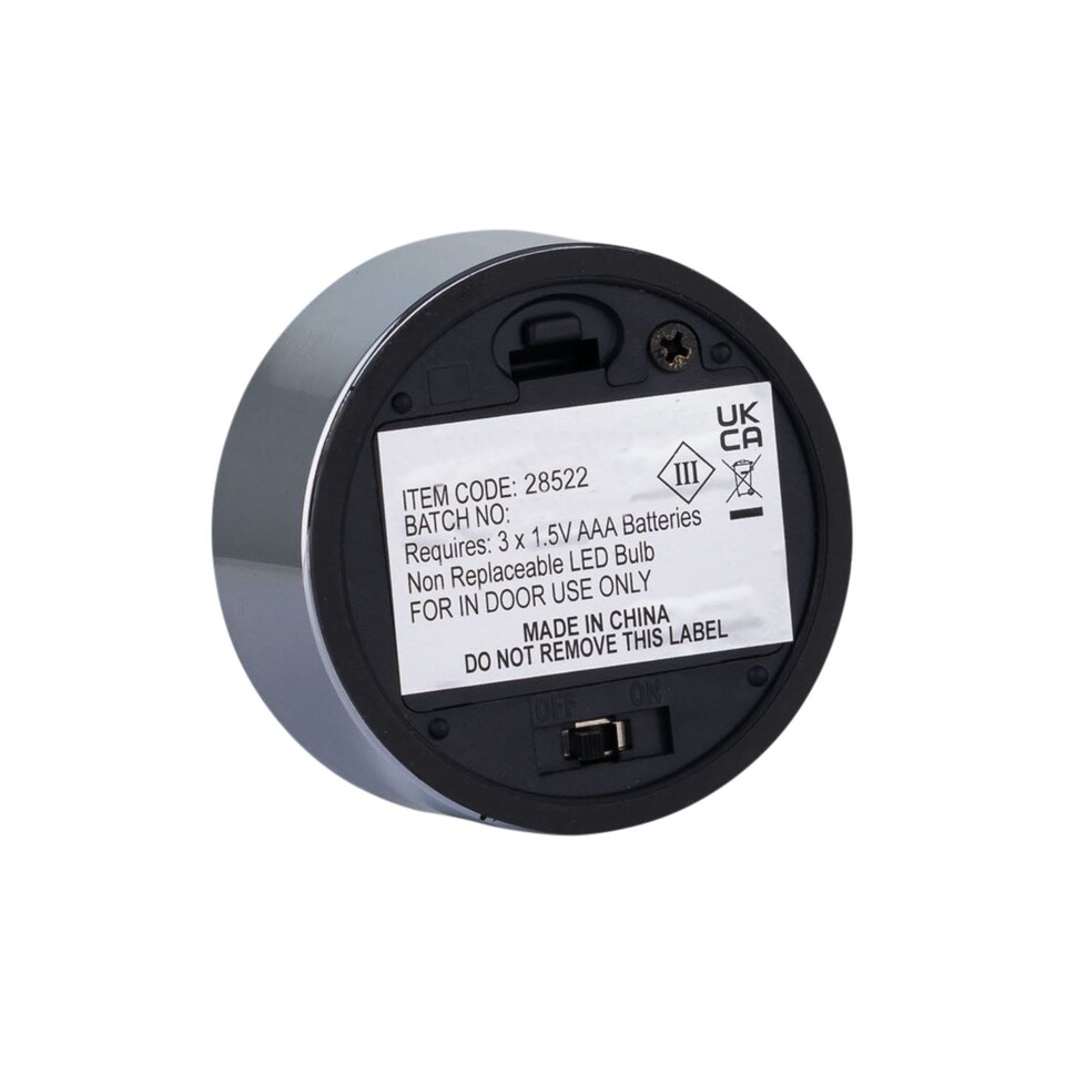 image 1 of Porter - Battery Operated Chrome Lamp with Clear Textured Glass | Chrome | Clear | Medium | 1