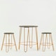 image 5 of Interiors by Premier Set of 3 Gold Frame Bar Table Stool Set , Hairpin Stool for Kitchen Counter, Elm Wood Metal Frame Stool