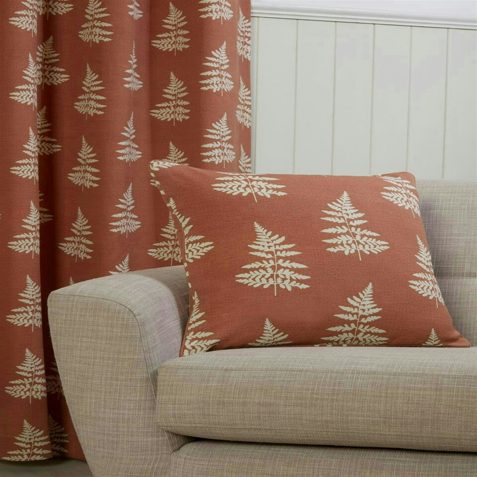 image 1 of Esher Eyelet Curtains - Orange - 229cm x 229cm