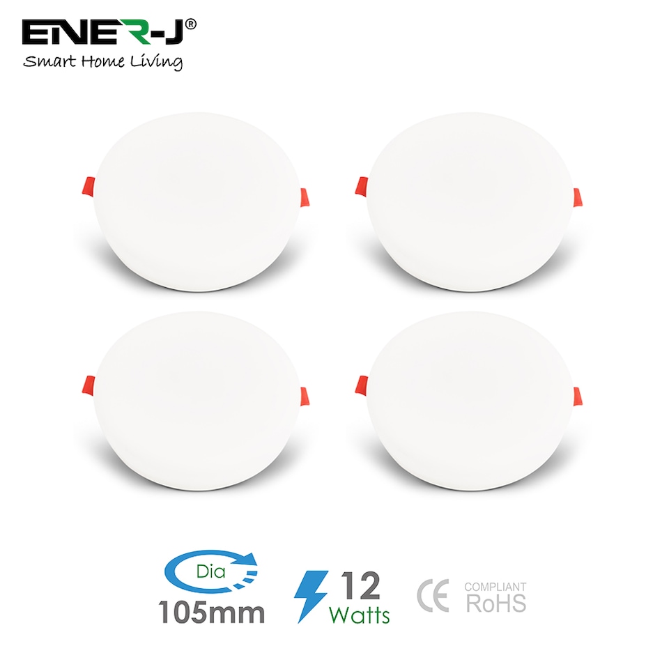 image 1 of 12W Frameless Recessed-Surface Super LED Panel, 105mm, Round, 4000K (pack of 4 units)