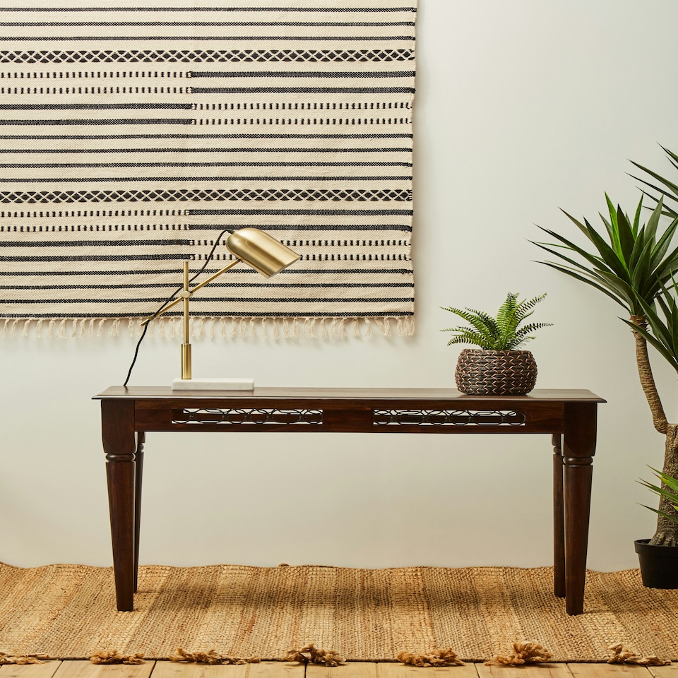 image 1 of Interiors by Premier Dark Sheesham Wood Console Table Brown