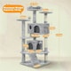 image 3 of Yaheetech 137cm Tall Cat Tree with Scratching Posts Light Grey