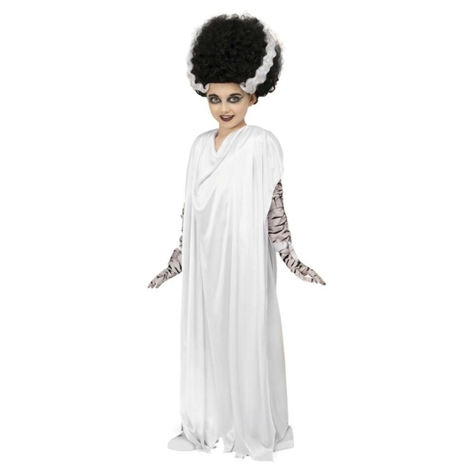 image 1 of Universal Monsters Girls The Bride Of Frankenstein Costume Set - White - 10-12 Years 10-12 years