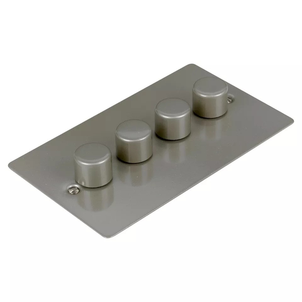 image 1 of Volex Crabtree 4-Gang Dimmer Light Switch - Flush Style
