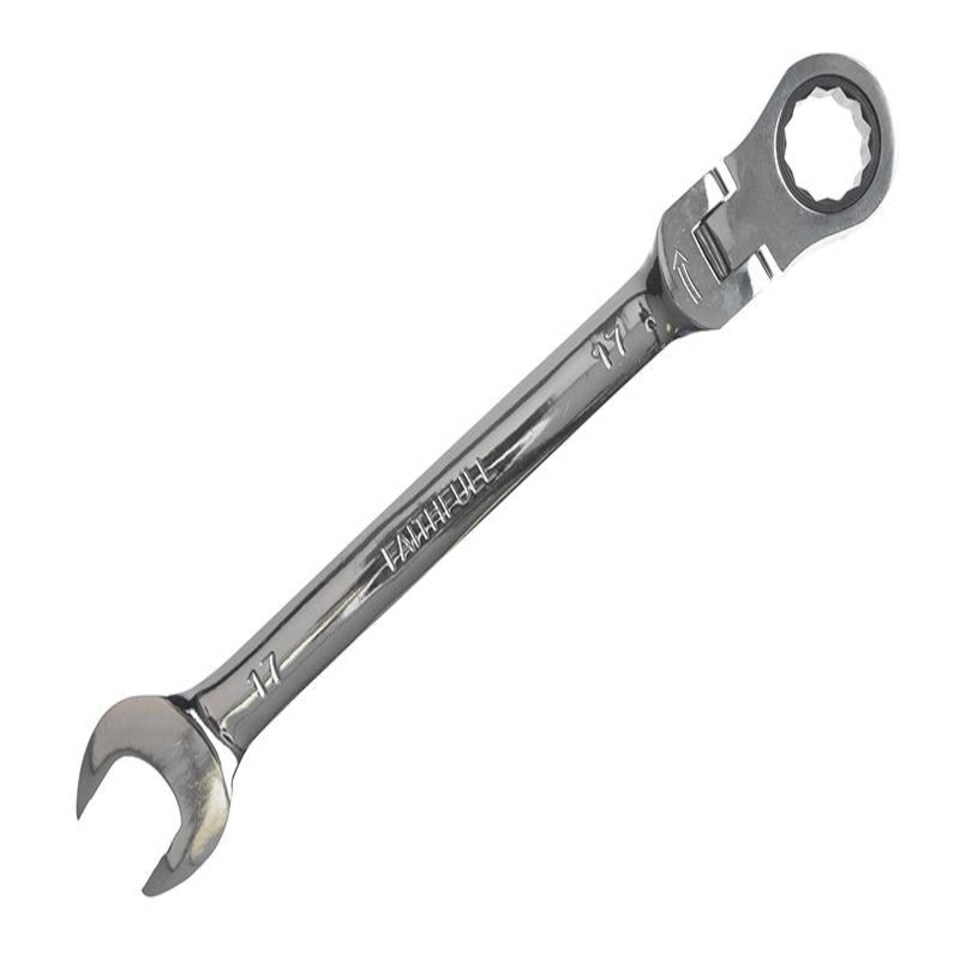 Faithfull Ratchet Combination Spanner Flex Head Cv 17Mm