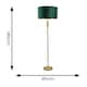 image 3 of ValueLights Marissa Gold Stacked Ball Floor Lamp with Forest Green Velvet with Gold Inner Shade and LED Bulb